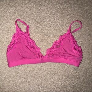 Skims Lace Trim Pink Bralette